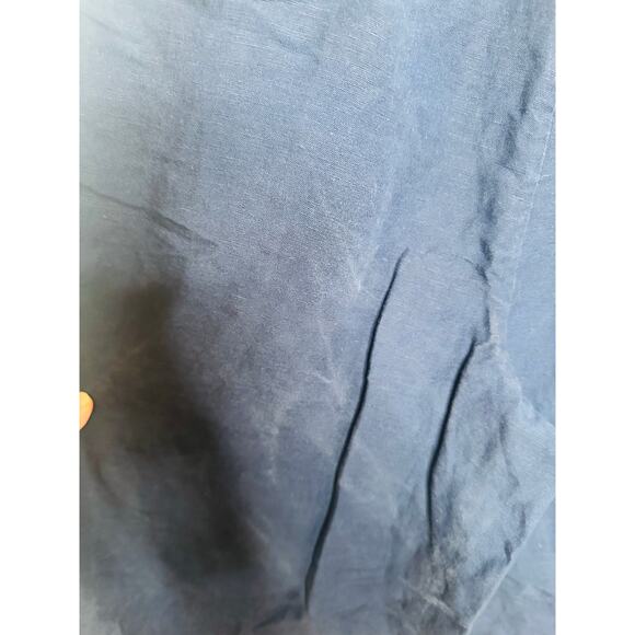 ONIA Dark Blue Linen Blend Wide Leg Drawstring Trousers Pants Size Medium - Picture 5 of 13